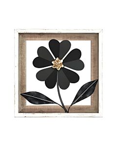 ΔΙΑΚΟΣΜΗΤΙΚΟ ΤΟΙΧΟΥ FLOWER ΜΕΤΑΛΛΟ-ΞΥΛΟ ΜΑΥΡΟ-ΛΕΥΚΟ SLS 30.5x3x30.5cm