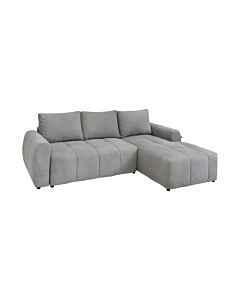 ΚΑΝΑΠΕΣ ΚΡΕΒΑΤΙ INDIGO ΔΕΞΙΑ ΓΩΝΙΑ ΓΚΡΙ ΥΦΑΣΜΑ 280x170x90cm