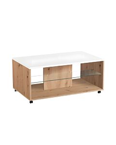 ΤΡΑΠΕΖΑΚΙ ΣΑΛΟΝΙΟΥ BERT ARTISAN OAK-ΛΕΥΚΗ ΛΑΚΑ 101x60x45cm
