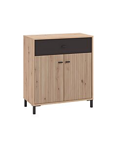 ΚΟΜΟΤΑ-ΜΠΟΥΦΕΣ AVIGNON 80 2K1F2V ARTISAN OAK-ΜΑΥΡΟ ΧΡΩΜΑ 80x40x90cm