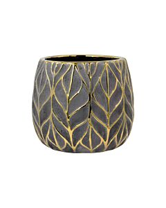 ΚΕΡΑΜΙΚΟ ΒΑΖΟ FL126044 ΧΡΥΣΟ-ΚΑΦΕ 16x14cm