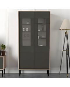 ΒΙΤΡΙΝΑ TRODEL ΓΚΡΙ-GREY OAK 90x40x185cm