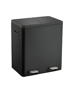 ΚΑΔΟΣ ΑΠΟΡΡΙΜΑΤΩΝ ΔΙΠΛΟΣ 20L ΚΑΙ 20L SOFT CLOSE ΙΝΟΧ ΜΑΥΡΟ ΜΑΤ