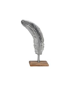 ΕΠΙΤΡΑΠΕΖΙΟ ΔΙΑΚΟΣΜΗΤΙΚΟ LEAF ΝΙΚΕΛ ΜΕ ΞΥΛΙΝΗ ΒΑΣΗ 10x6,5x33,5cm