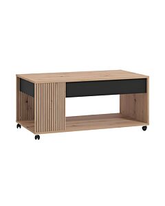 ΤΡΑΠΕΖΑΚΙ ΣΑΛΟΝΙΟΥ MAYENNE ARTISAN OAK-ΜΑΥΡΟ MAT 101x55x45cm