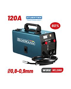 BORMANN PRO BIW1120 ΗΛΕΚΤΡΟΚΟΛΛΗΣΗ MIG/MMA 120A,60% , NO GAS, , ΚΟΥΛΟΥΡΑ (0,8-0,9mm) 450gr