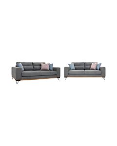 ΣΕΤ ΣΑΛΟΝΙ MONACO 2Θ+3Θ ΓΚΡΙ +230x95x95cm 180x95x95cm