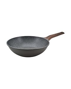 WOK ΑΛΟΥΜΙΝΙΟΥ ΜΕ ΕΠΙΣΤΡΩΣΗ ΑΠΟ ΠΕΤΡΑ ΛΑΒΗ ΒΑΚΕΛΙΤΗ SOFT TOUCH 28cm