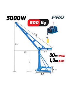 BORMANN PRO BPA6100 ΗΛΕΚΤΡΙΚΟ ΠΑΛΑΓΚΟ (ΓΕΡΑΝΑΚΙ) ΜΕ ΒΑΣΗ, , ΜΕ ΘΕΡΜΙΚΟ ΔΙΑΚΟΠΤΗ 500kg