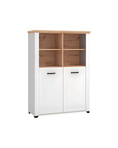 ΒΙΤΡΙΝΑ VALENCIA POP 2K ΛΕΥΚΟ-ARTISAN OAΚ-ΛΕΥΚΟ ΜΑΤ ΧΡΩΜΑ 103.5x41x143cm