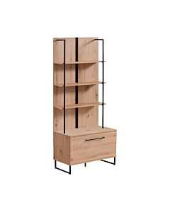 ΡΑΦΙΕΡΑ SARDINIA POP ARTISAN OAK / ΜΑΥΡΟ SRD 85x42x192cm