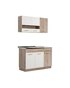 ΚΟΥΖΙΝΑ DALILA 120 GREY OAK / ΛΕΥΚΟ 120x51,5x206,5cm
