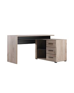 ΓΡΑΦΕΙΟ ARHIMED GREY OAK-ΜΑΥΡΟ 138x102x75cm