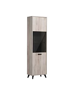 ΒΙΤΡΙΝΑ ΜΟΝΟΦΥΛΛΗ UMBRIA 1K VS GREY OAK-ΜΑΥΡΟ M B R 53x33x191cm