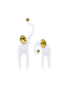 ΣΕΤ 2 ΤΕΜ ΕΠΙΤΡΑΠΕΖΙΑ ΔΙΑΚΟΣΜΗΤΙΚΗ ΦΙΓΟΥΡΑ ELEPHANT FL7243 ΛΕΥΚΟ-ΧΡΥΣΟ ΧΡΩΜΑ 17x7x30cm