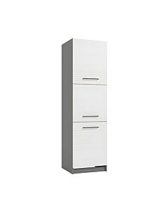 ΣΤΟΙΧΕΙΟ ΚΟΥΖΙΝΑΣ PETRA BD60 ΓΚΡΙ ΓΡΑΦΙΤΗΣ-ΛΕΥΚΟ HIGH GLOSS FOIL-ΓΚΡΙ MAT FOIL 60x56x214cm