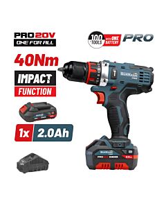 BORMANN PRO BBP5446x2 ΔΡΑΠΑΝ/ΒΙΔΟ ΚΡΟΥΣΤΙΚΟ 20V, 1x2Ah, LI-ION, 40Nm, 2 ΤΑΧΥΤΗΤΕΣ