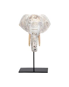 ΕΠΙΤΡΑΠΕΖΙΟ ΔΙΑΚΟΣΜΗΤΙΚΟ ELEPHANT ΧΡΥΣΟ-ΛΕΥΚΟ ΑΝΤΙΚΕ ΧΡΩΜΑ 18x13x30cm
