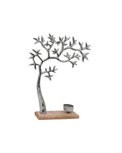 ΕΠΙΤΡΑΠΕΖΙΟ ΡΕΣΩ TREE ΑΣΗΜΙ ΝΙΚΕΛ ΜΕ ΞΥΛΙΝΗ ΒΑΣΗ 28x8x37cm