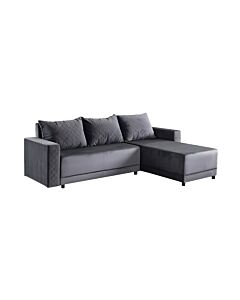 ΓΩΝΙΑΚΟΣ ΚΑΝΑΠΕΣ ΚΡΕΒΑΤΙ LOTOS ΓΚΡΙ ΧΡΩΜΑ 237x168x80cm