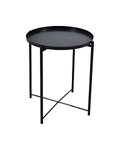 ΤΡΑΠΕΖΑΚΙ ΜΕΤΑΛΛΙΚΟ ΣΕ ΜΑΥΡΟ ΜΑΤ ΧΡΩΜΑ 42x42x52cm
