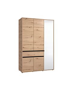 ΝΤΟΥΛΑΠΑ CORBETT 3K1F1O H211 ARTISAN OAK/ΜΑΥΡΟ ΜΑΤ ΧΡΩΜΑ 138x55x211cm