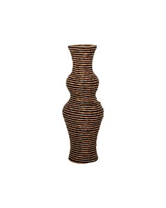 ΔΙΑΚΟΣΜΗΤΙΚΟ ΒΑΖΟ FL378 PU RATTAN ΜΑΥΡΟ-ΦΥΣΙΚΟ ΧΡΩΜΑ 60cm