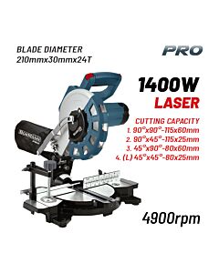 BORMANN PRO BDX2135 ΦΑΛΤΣΟΠΡΙΟΝΟ Φ210x30MM 24T,1400W,4900rpm, LASER