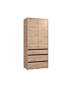 ΝΤΟΥΛΑΠΑ CORBETT 2K3F H211 ARTISAN OAK/ΜΑΥΡΟ ΜΑΤ ΧΡΩΜΑ 93x55x211cm