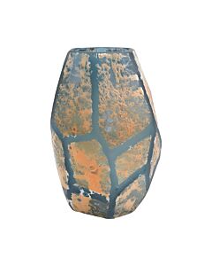 ΓΥΑΛΙΝΟ ΒΑΖΟ FL166611 ΜΑΥΡΟ-ΜΠΡΟΝΖΕ ΧΡΩΜΑ 17x15x24cm