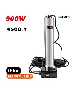 NAKAYAMA PRO NP1190 ΑΝΤΛΙΑ ΠΗΓΑΔΙΟΥ INOX ΜΕ ΠΙΝΑΚΑ 900W