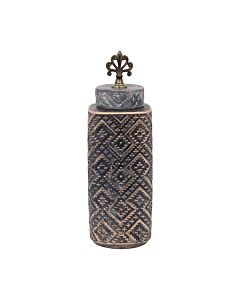 ΚΕΡΑΜΙΚΟ ΒΑΖΟ ΓΚΡΙ-ΜΠΡΟΝΖΕ 14x14x45cm