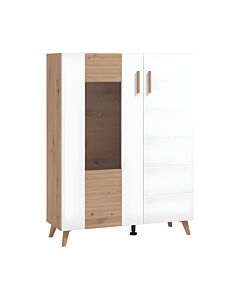 ΒΙΤΡΙΝΑ BRETAGNA 2K VS1 ARTISAN OAK-ΛΕΥΚΟ HIGH GLOSS FOIL A P R 96x35x125cm