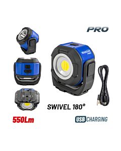 BORMANN PRO BPR6016 ΠΡΟΒΟΛΕΑΣ ΕΡΓΑΣΙΑΣ LED ΕΠΑΝΑΦΟΡΤΙΖΟΜΕΝΟΣ, 550lm, ΔΙΠΛΗΣ ΟΨΗΣ, ΑΔΙΑΒΡΟΧΟΣ
