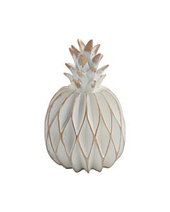 ΕΠΙΤΡΑΠΕΖΙΟ ΔΙΑΚΟΣΜΗΤΙΚΟ PINEAPPLE ΛΕΥΚΟ-ΧΡΥΣΟ ΧΡΩΜΑ 14x14x21cm