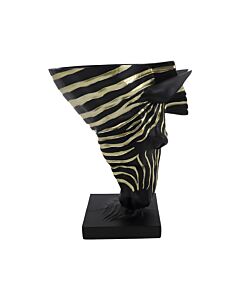 ΕΠΙΤΡΑΠΕΖΙΟ ΒΑΖΟ ZEBRA ΜΑΥΡΟ-ΧΡΥΣΟ ΧΡΩΜΑ 21,5x13x25,5cm
