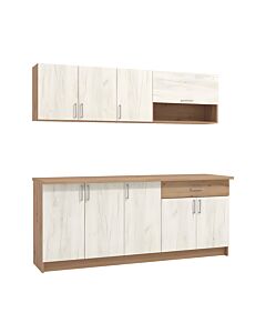 ΚΟΥΖΙΝΑ TAMARA 200 ARTISAN OAK-ΛΕΥΚΟ OAK 200x60x199,5cm