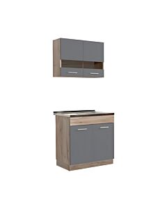 ΚΟΥΖΙΝΑ DALILA 80S GREY OAK / ΓΚΡΙ 80x51,5x206,5cm