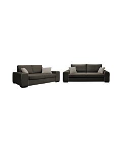 ΣΕΤ ΣΑΛΟΝΙ NEW TOULOUSE TAUPE ΥΦΑΣΜΑ ΜΕ MOCCA ΜΑΞΙΛΑΡΙΑ