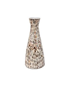 ΕΠΙΤΡΑΠΕΖΙΟ ΒΑΖΟ BAMBOO-ΚΟΧΥΛΙ TEAR DROP FL03 ΜΠΕΖ-ΚΑΦΕ-ΛΕΥΚΟ ΧΡΩΜΑ 18x43cm