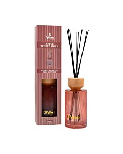 ΑΡΩΜΑΤΙΚΟ ΧΩΡΟΥ APPLE WHITE MUSK ΓΥΑΛΙΝΟ ΜΠΟΥΚΑΛΑΚΙ ΜΕ STICKS FL25241 ΣΕ ΣΥΣΚΕΥΑΣΙΑ ΔΩΡΟΥ ΡΟΖ ΧΡΩΜΑ 500ml
