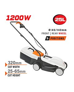 NAKAYAMA EM3221 ΧΛΟΟΚΟΠΤΙΚΗ ΗΛΕΚΤΡΙΚΗ 1200W, ΚΟΠΗ , ΚΑΔΟΣ 25L, ΡΥΘΜΙΣΗ 3 ΘΕΣΕΩΝ (25-65mm) 32cm