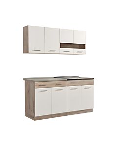 ΚΟΥΖΙΝΑ DALILA 160 GREY OAK / ΛΕΥΚΟ 160x51,5x206,5cm
