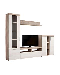 ΚΕΝΤΡΟ ΨΥΧΑΓΩΓΙΑΣ-ΣΥΝΘΕΣΗ ARNO GREY OAK-WHITE OAK 262x35x195cm