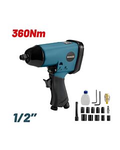 BORMANN BAT6100 ΑΕΡΟΚΛΕΙΔΟ 1/2'', ΜΕ 10τμχ ΚΑΡΥΔΑΚΙΑ, ΡΟΠΗ 360Nm