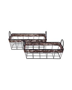 ΣΕΤ 2 ΜΕΤΑΛΛΙΚΑ ΚΑΛΑΘΙΑ ΜΑΥΡΟ ΧΡΩΜΑ 42x28x18,5cm
