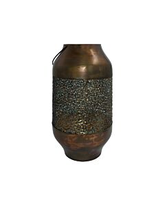 ΜΕΤΑΛΛΙΚΟ ΦΑΝΑΡΙ ΓΙΑ ΚΕΡΙ FL26755 ΚΑΦΕ ΧΡΩΜΑ 18x36cm