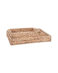 ΣΕΤ 3 ΨΑΘΙΝΟΙ ΔΙΣΚΟΙ BOHO FL240 ΦΥΣΙΚΟ ΧΡΩΜΑ 43x32x6cm