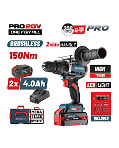 ΒΟRMANN PRO BBP5406x44CA ΔΡΑΠΑΝΟΚΑΤΣΑΒΙΔΟ ΚΡΟΥΣΤΙΚΟ, COMPACT, BRUSHLESS ΜΠΑΤΑΡΙΑΣ 20V, LI-ION,2x4Ah