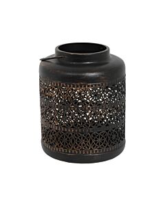 ΜΕΤΑΛΛΙΚΟ ΦΑΝΑΡΙ ROUND ΜΑΥΡΟ-ΧΡΥΣΟ 90113 SLS 16x16x20cm